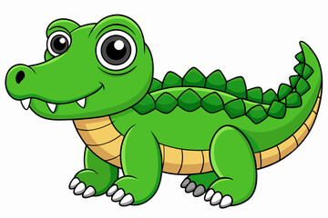 crocodile vector on white background