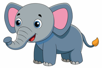 Obraz premium elephant cartoon vector on white background