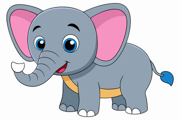 Fototapeta premium elephant cartoon vector on white background