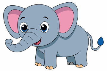 Fototapeta premium elephant cartoon vector on white background