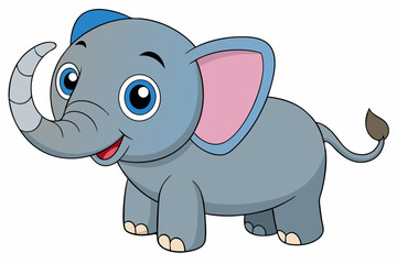 Fototapeta premium elephant cartoon vector on white background