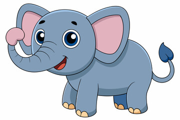 elephant cartoon vector on white background