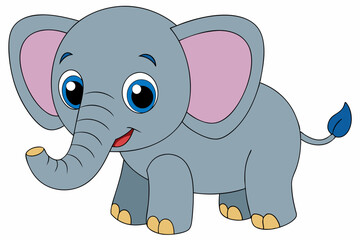 Fototapeta premium elephant cartoon vector on white background