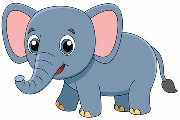 elephant cartoon vector on white background