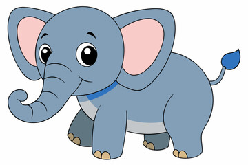 elephant cartoon vector on white background