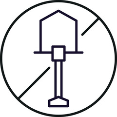 Shovel Prohibited Picture for Graphics, Designs, Books, Adverts, Apps