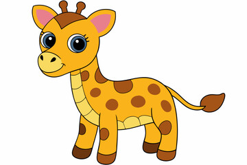 Obraz premium giraffe cartoon vector on white background