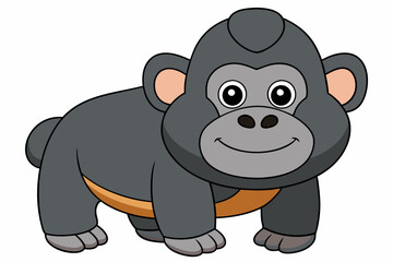 Fototapeta premium gorilla cartoon vector on white background