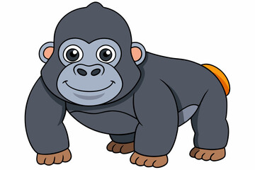 gorilla cartoon vector on white background