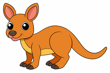 kangaroo vector on white background