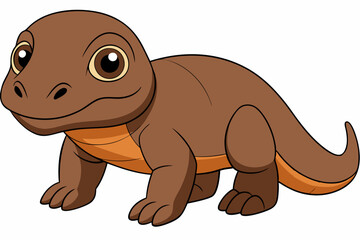 Fototapeta premium komodo dragon vector on white background