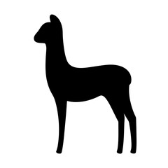 Black Silhouette of a Deer Standing Still in a Peaceful Posture