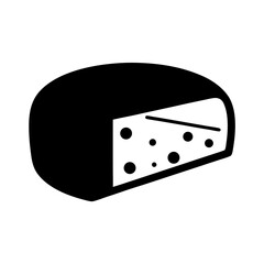 A simple minimalist graphic representation of a cheese wheel with holes