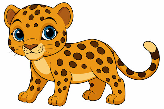 leopard cartoon vector on white background