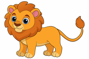 lion cartoon vector on white background