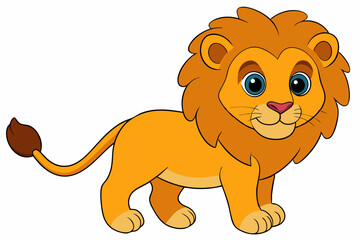 lion cartoon vector on white background