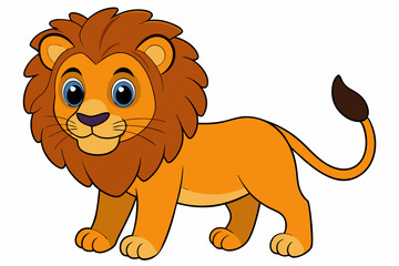 lion cartoon vector on white background