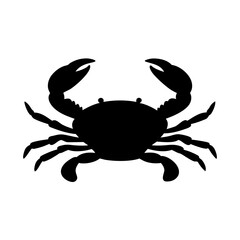 Silhouette of a crab with prominent claws on a white background