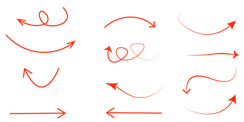 Vector Set of black Curved Arrows isolated on white background rrow mark icons. Arrow paint background