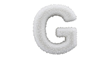 Fototapeta premium Frosty Letter G with Sparkling Snow Texture Perfect for Winter Holiday Designs