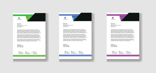 Clean and professional corporate company business letterhead template design