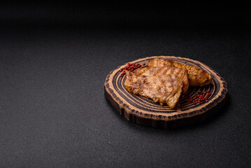 Chicken breast, grilled fillet, meat meal on a plate