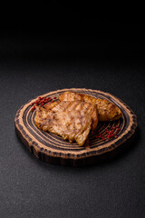 Chicken breast, grilled fillet, meat meal on a plate