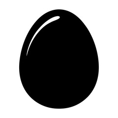 Simple black egg on white background with reflection graphic element