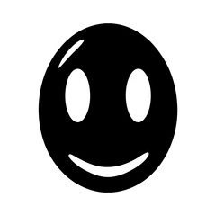 Simple and Minimalistic Black Smiley Face Icon on a White Background
