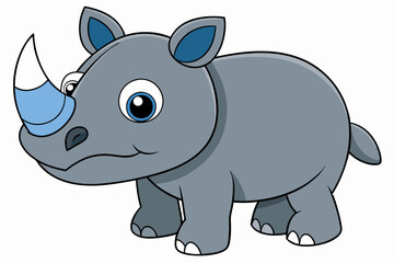 Fototapeta premium rhino cartoon vector on white background