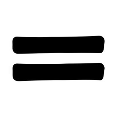 The equal sign symbol in a black color on a white background