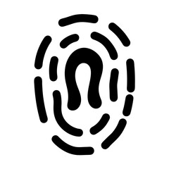 Simple and Minimalist Black Fingerprint Icon Design for Security Applications