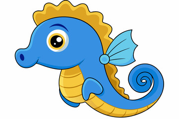 seahorse vector on white background