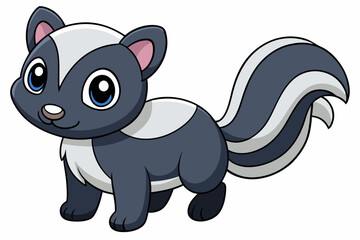 skunk vector on white background