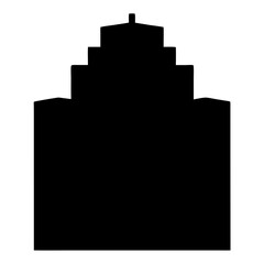 Architectural Silhouette of a Unique Building with Stacked and Stepped Design