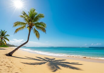 Naklejka premium Sun-Kissed Shores AI Generated