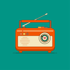 Vector illustration of stylish retro radio