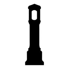 Monochromatic architectural silhouette of a pillar with an opening for lighting