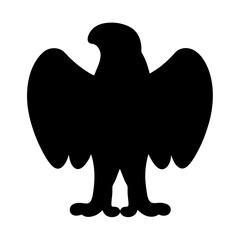 Majestic Silhouette of an Eagle with Wings Spread Wide Standing Tall