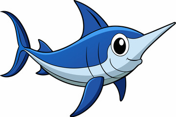 swordfish vector on white background