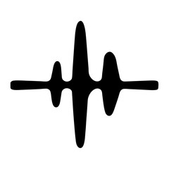 Abstract waveform representation in minimalist style, a symbol of sound and energy
