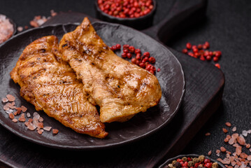 Chicken breast, grilled fillet, meat meal on a plate
