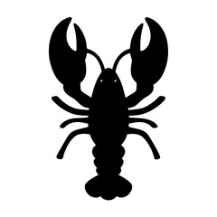 Black Silhouette of a Lobster, a Symbol of Coastal Cuisine and Life