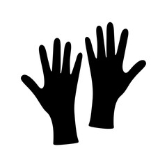 Silhouette of two open hands implying offering, giving, or support concept