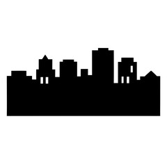 Naklejka premium City skyline silhouette representing urban architecture and development, a minimalist vector graphic