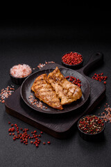 Chicken breast, grilled fillet, meat meal on a plate