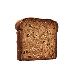 2D flat vector illustration of Whole Wheat Bread, isolated on a white background.
