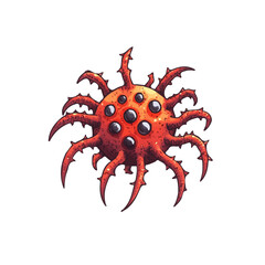 2D flat Virus vector illustration, isolated on a white background.