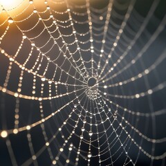 Obraz premium spider web with dew