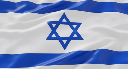 Waving Flag with Star Design in Blue and White